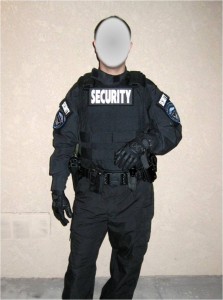 Body armor carrier for security contractor