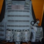 BCS Grey body armor carrier and HSGI TACO Urban Grey